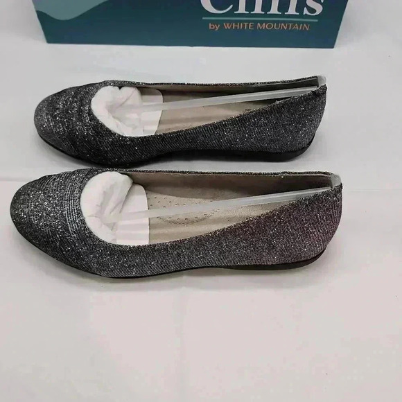 NWT Cliffs by White Mountain Women's Clara Glitter Ballet Flats Pewter Size 7 - Picture 5 of 11